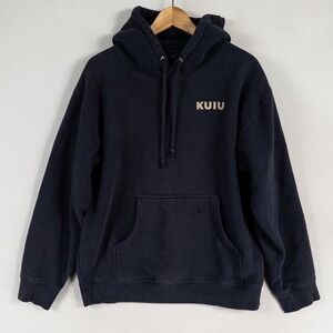 KUIU Hoodie Mens Large Navy Blue Moose Skull Graphic Pullover Hooded Sweatshirt
